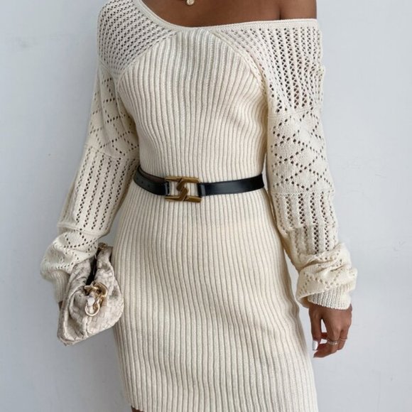 Casually Chic Lantern Sleeved Sweater Dress - Picture 9 of 11